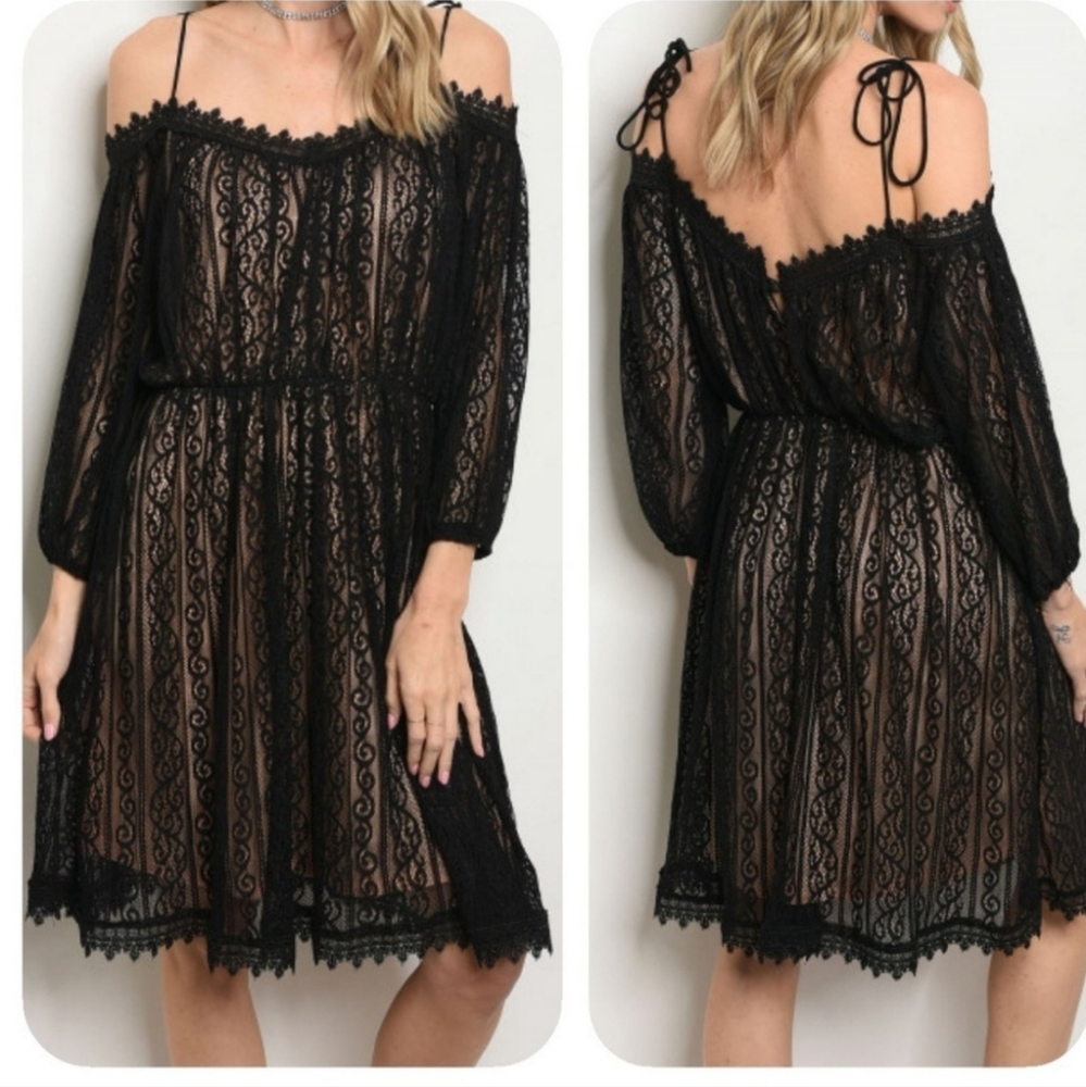 Black nude dress